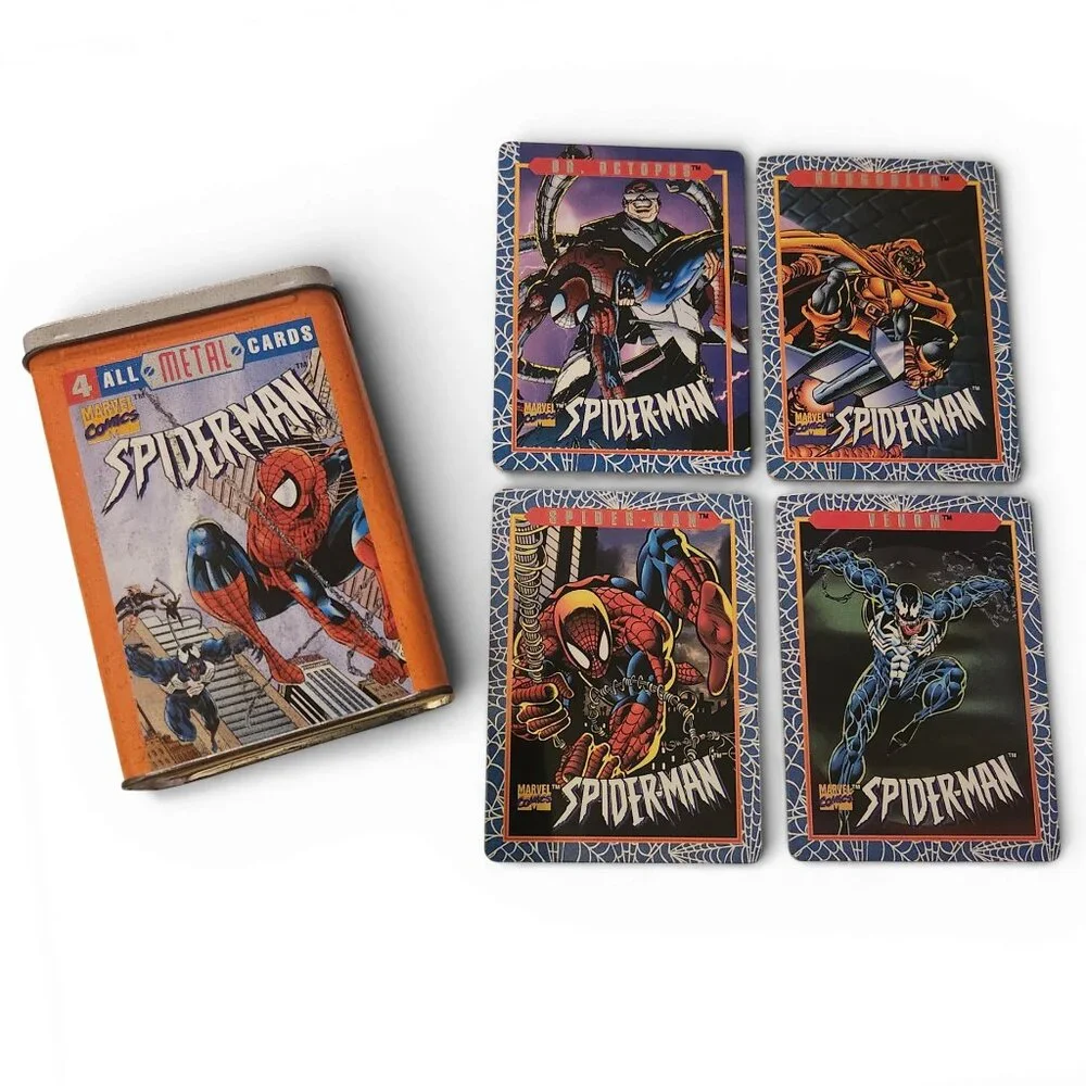 1996 Marvel Comics SPIDER-MAN - 4 Metal Cards Tin - Picture 7 of 9
